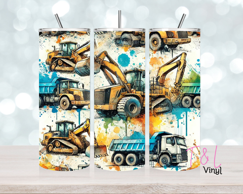 594 Dump Trucks 20 oz Sublimation wrap