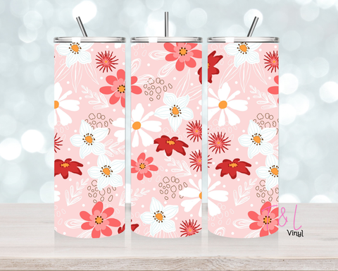 615 pink floral 20 oz Sublimation wrap