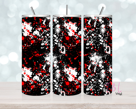 616 Black and red splatter 20 oz Sublimation wrap