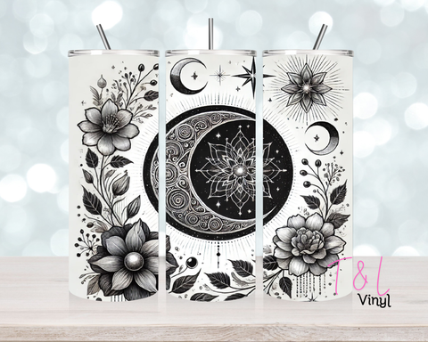 625 Moon and Flowers 20 oz Sublimation wrap