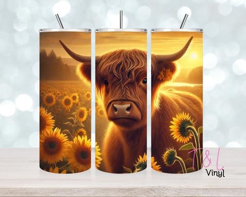 650 Highland Cow 20 oz Sublimation wrap