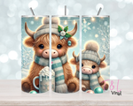 672 Highland Cow Winter Christmas 20 oz Sublimation wrap