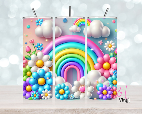 710 Cute Rainbow 20 oz Sublimation wrap