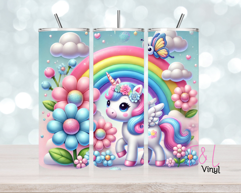 711 Cute unicorn and butterfly 20 oz Sublimation wrap