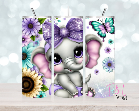 729 Cute Elephant 20 oz Sublimation wrap