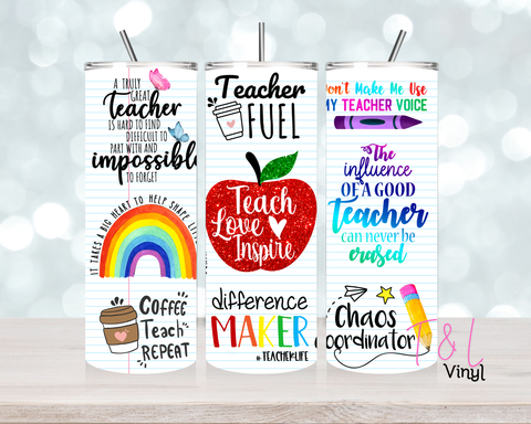 739 Teach love and inspire 20 oz Sublimation wrap