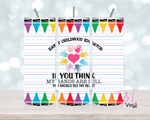 745 Early Educator Teacher  20 oz Sublimation wrap