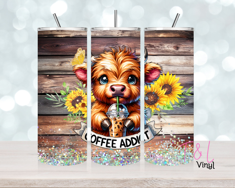 750 Coffee addicted 20 oz Sublimation wrap