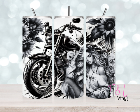 758 Black & White Chick 20 oz Sublimation wrap