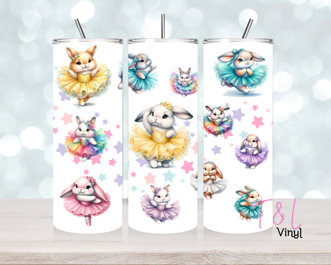 767 Ballerina Bunnies  20 oz Sublimation wrap