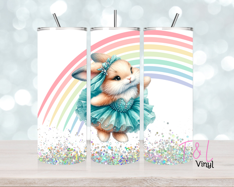 766 Rainbow Bunny 20 oz Sublimation wrap