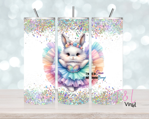 765 Rainbow Bunny dance 20 oz Sublimation wrap