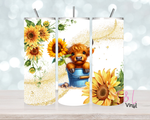 775 Sunflower cow 20 oz Sublimation wrap