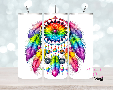 784 Rainbow Dreamcatcher 20 oz Sublimation wrap