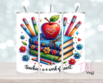 786 Teaching is a work of heart  20 oz Sublimation wrap