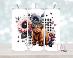 788 Gingham highland cow   20 oz Sublimation wrap