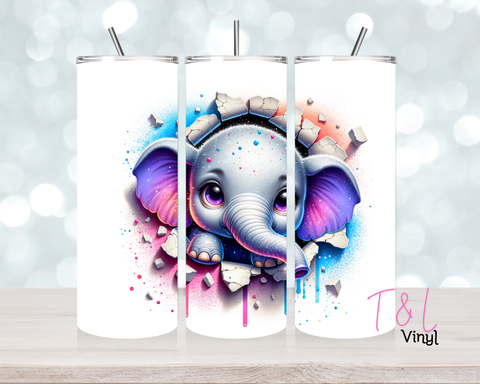 792 Elephant 20 oz Sublimation wrap