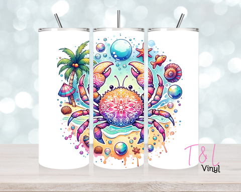 799 Pastel Mandala Crab  20 oz Sublimation wrap