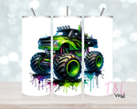 810 Black/Green Monster Truck 20 oz Sublimation wrap