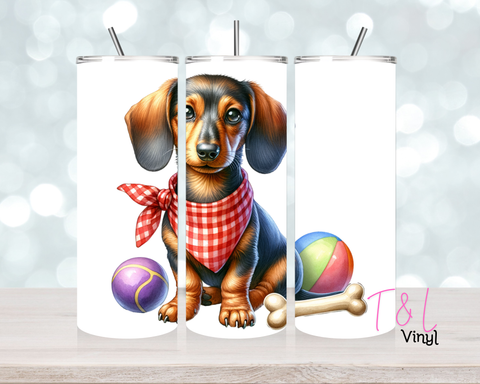 816 Dachshund Dog with bone  20 oz Sublimation wrap