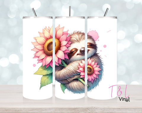 830 Cute Sloth 20 oz Sublimation wrap