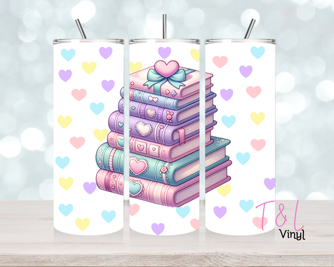 983 Pastel love Books 20 oz Sublimation wrap