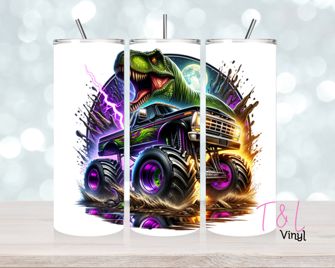 1042 Dinosaur and truck 20 oz Sublimation wrap