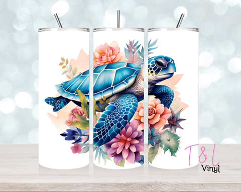 1043 Pastel Turtle 20 oz Sublimation wrap