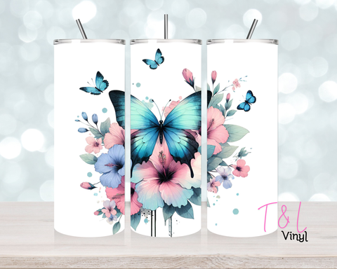 1035 Pastel Butterfly 20 oz Sublimation wrap
