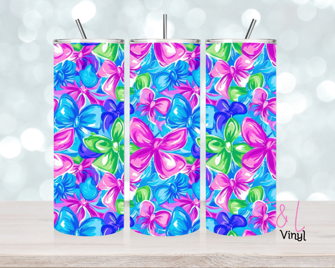 1031 Pastel Bows 20 oz Sublimation wrap