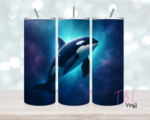 1048 Starry Night Killer Whale 20 oz Sublimation wrap