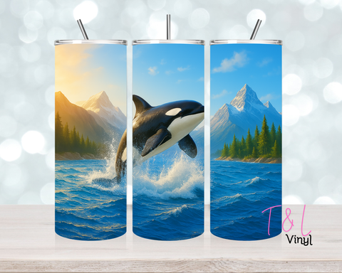 1050 Killer Whale 20 oz Sublimation wrap