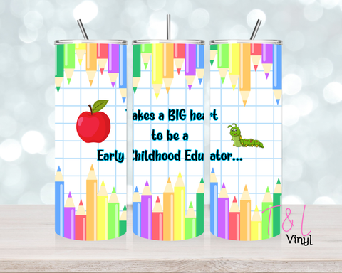 1057 Takes a big heart Educator 20 oz Sublimation wrap
