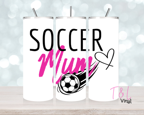 1062 Soccer Mum heart 20 oz Sublimation wrap