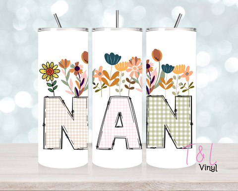 1065 Floral Nan 20 oz Sublimation wrap