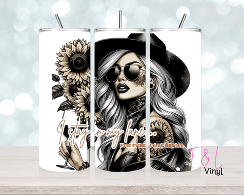 1096 I stay in my lane 20 oz Sublimation wrap