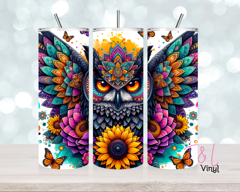 1092 Owl colours 20 oz Sublimation wrap