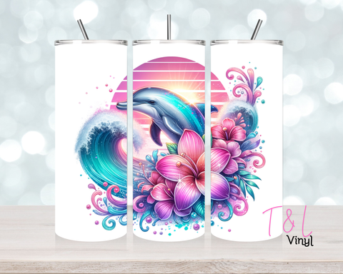 1202 Pastel Dolphin  20 oz Sublimation wrap