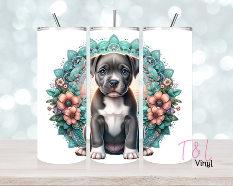 1205 Teal mandala Staffy 20 oz Sublimation wrap