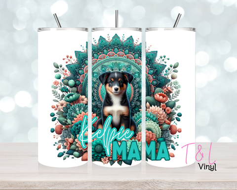 1211 Teal mandala Kelpie 20 oz Sublimation wrap