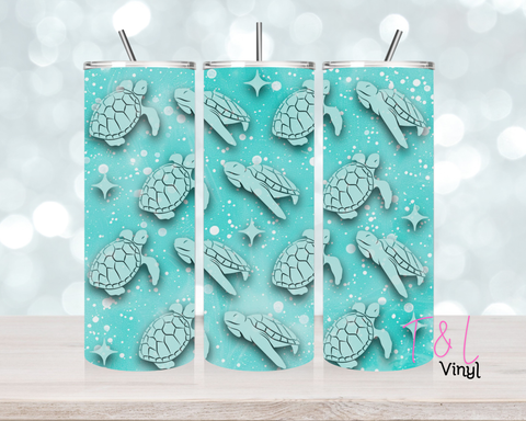 1233 Turtles 20 oz Sublimation wrap