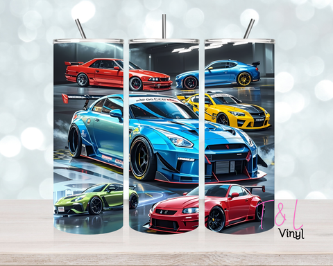1229 Racing Cars  20 oz Sublimation wrap