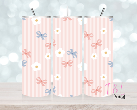 1223 Bows and flowers 20 oz Sublimation wrap