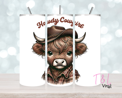1247 Howdy Cowgirl 20 oz Sublimation wrap