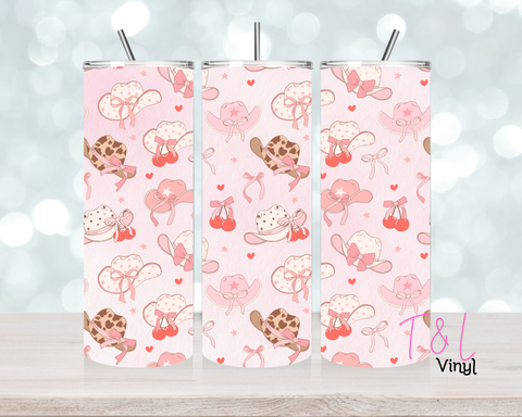 1255 Country hats and bows 20 oz Sublimation wrap