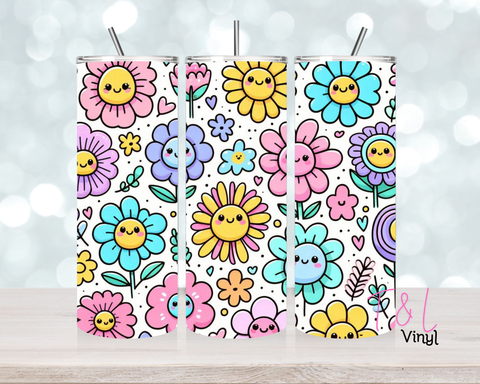 1273 pastel flowers 2 20 oz Sublimation wrap