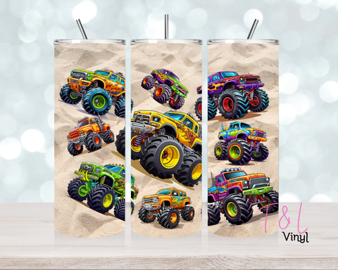 1268 Monster Truck 20 oz Sublimation wrap
