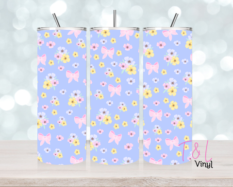 1282 Pastel Flowers and bows 20 oz Sublimation wrap