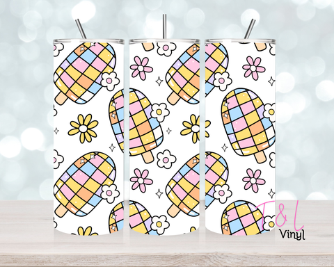 1283 Ice Blocks and Flowers 20 oz Sublimation wrap