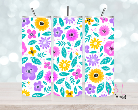 1284 Floral 20 oz Sublimation wrap
